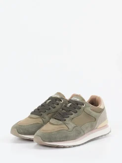 Damen THE HOFF BRAND – Retro-Sneaker Los Angeles aus Veloursleder oliv