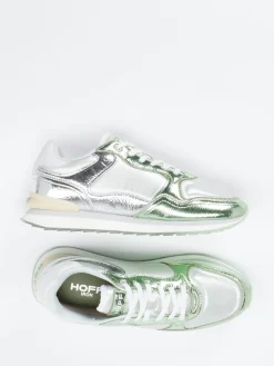 Damen THE HOFF BRAND – Sneaker aus Metallicleder in Silber