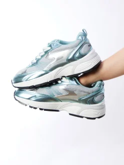 Damen THE HOFF BRAND – Sneaker aus Metallicleder Eis