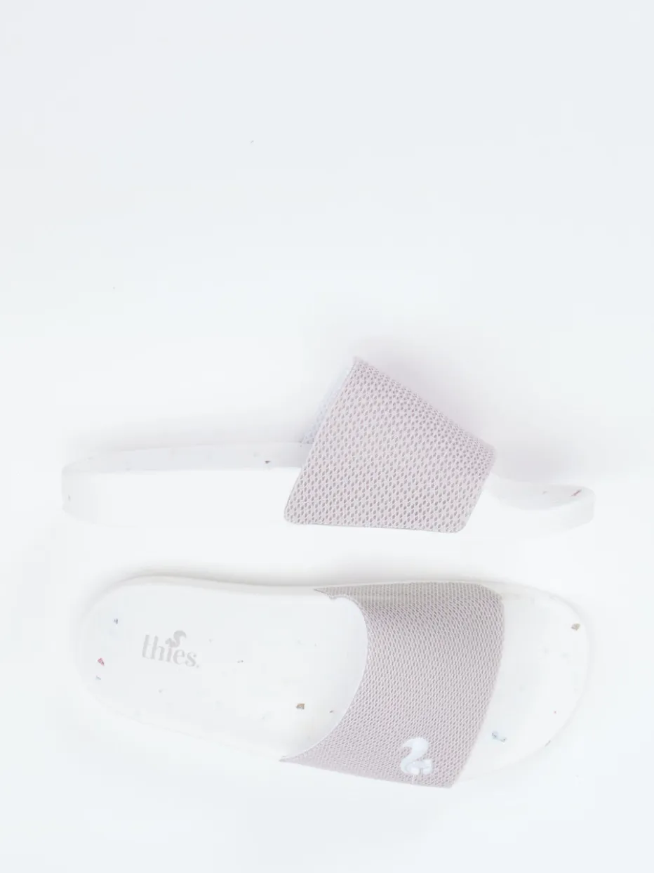 Damen Thies – Badepantolette aus Textil in Hell