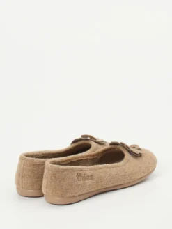 Damen Thies – Ballerina-Hausschuh aus Wollfilz beige
