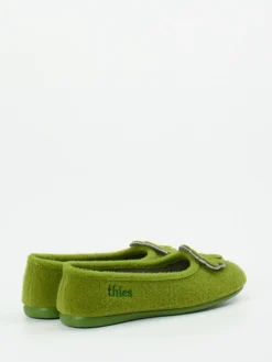 Damen Thies – Ballerina-Hausschuh aus Wollfilz apfel