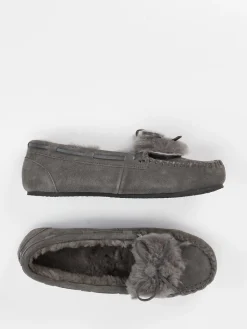 Damen Thies – Mokassin-Hausschuh aus Veloursleder