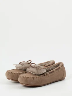 – Mokassin-Hausschuh aus Veloursleder taupe*Thies