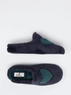 Damen Thies – Pantoffeln aus Textil in Dunkel