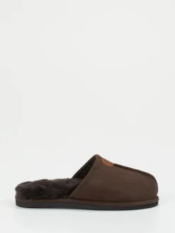 Herren Thies – Pantoffeln aus Veloursleder dunkel