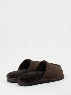 Herren Thies – Pantoffeln aus Veloursleder dunkel