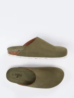 – Pantoletten aus Veloursleder Oliv*Thies Online