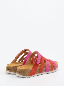 Damen Think – Pantolette aus Veloursleder in Pink