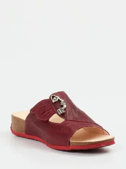 Damen Think – Pantolette aus Ziegenleder in Wein