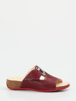 Damen Think – Pantolette aus Ziegenleder in Wein