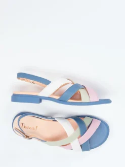 – Riemchensandalen aus Kalbleder in Pastell*Think Clearance