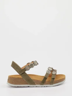 Damen Think – Sandalen aus Ziegenleder in Oliv