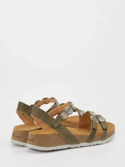Damen Think – Sandalen aus Ziegenleder in Oliv