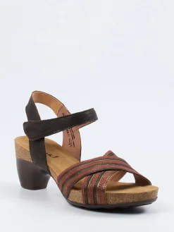 Damen Think – Sandalette aus Metallicleder in rot