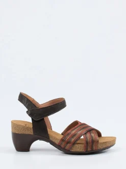 Damen Think – Sandalette aus Metallicleder in rot