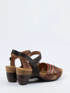 Damen Think – Sandalette aus Metallicleder in rot