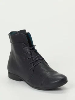 – Schnür-Boots aus Ziegenleder Schwarz*Think Clearance