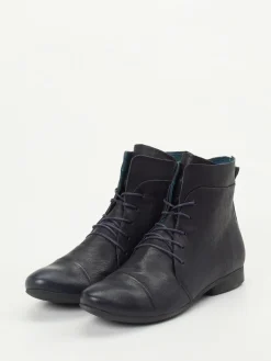 – Schnür-Boots aus Ziegenleder Schwarz*Think Clearance