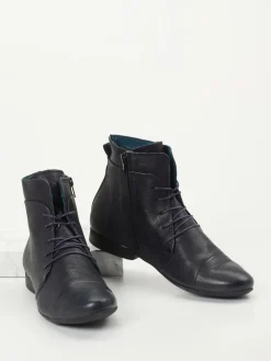 – Schnür-Boots aus Ziegenleder Schwarz*Think Clearance