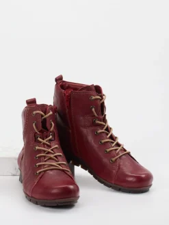 Damen Think – Schnürboots aus Ziegenleder wein