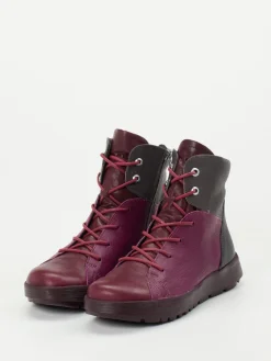 Damen Think – Schnürstiefeletten aus Ziegenleder Brombeer