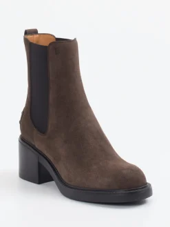 Damen Tod's – Chelsea Boots aus Veloursleder Dunkel
