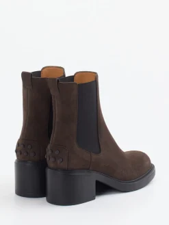 Damen Tod's – Chelsea Boots aus Veloursleder Dunkel