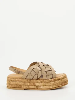 – Keilsandalette aus Flechtleder in Sandbeige*Tod's New