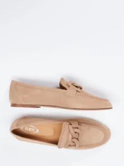 Damen Tod's – Loafer aus Nubukleder in Beige