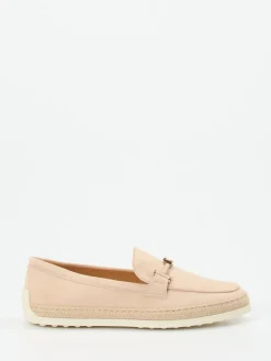 Damen Tod's – Loafer aus Veloursleder in Puderrosa