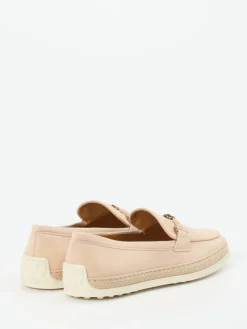 Damen Tod's – Loafer aus Veloursleder in Puderrosa