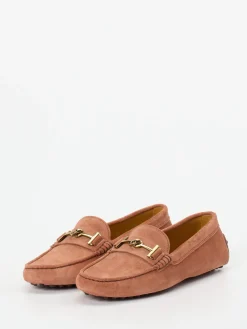 Damen Tod's – Loafer aus Veloursleder in Terrakotta