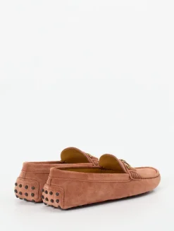 Damen Tod's – Loafer aus Veloursleder in Terrakotta