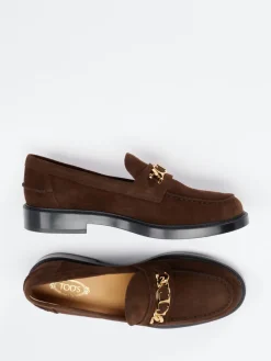 Damen Tod's – Loafer aus Veloursleder Dunkel