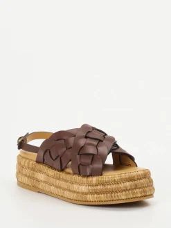 Damen Tod's – Plateau-Sandalen aus em Flechtleder