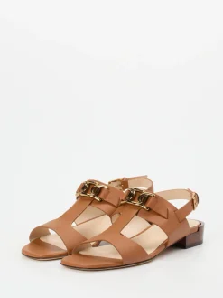 – Sandalen aus Kalbleder in Cognac*Tod's Discount