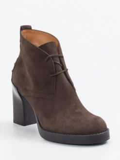 – Schnür-Booties aus Veloursleder Dunkel*Tod's Sale