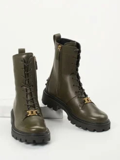 – Schnürboots aus Kalbleder in Oliv*Tod's Clearance