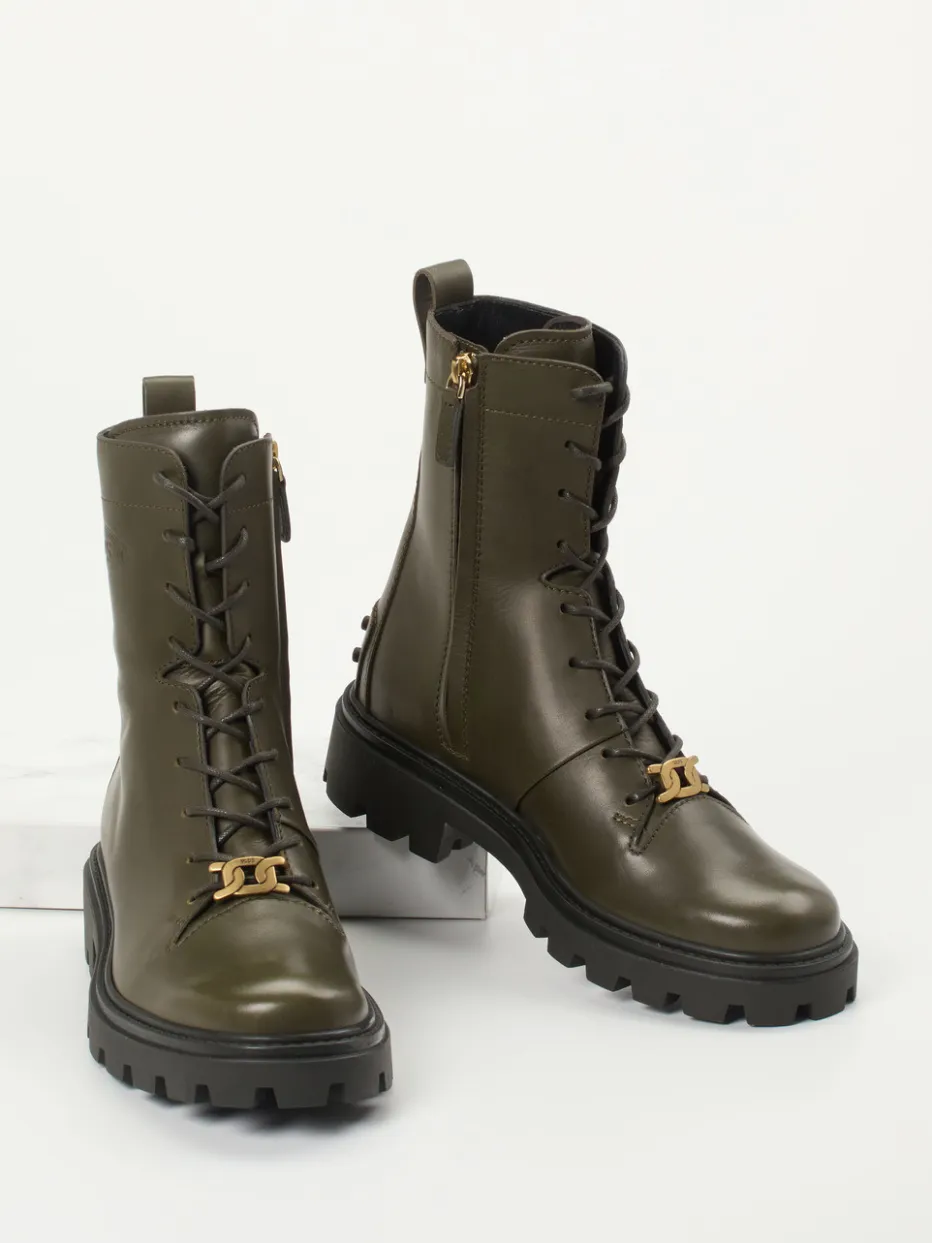 – Schnürboots aus Kalbleder in Oliv*Tod's Clearance