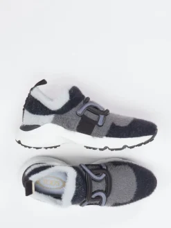 Damen Tod's – Slip-On-Sneaker aus Textil in Anthrazit