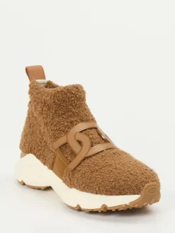 Damen Tod's – Sneaker aus Teddy-Textil in Karamell