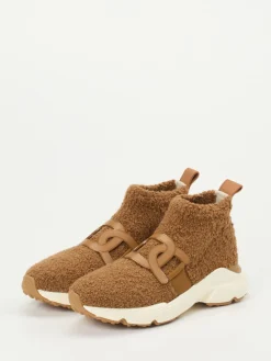 Damen Tod's – Sneaker aus Teddy-Textil in Karamell