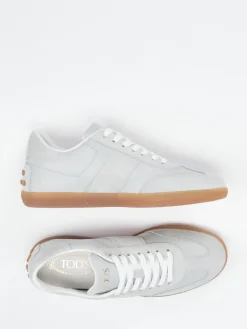 Damen Tod's – Sneaker aus Velours- und Glattleder hell