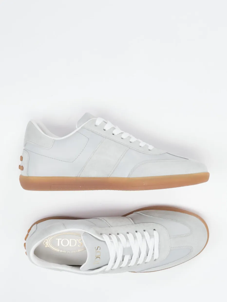 Damen Tod's – Sneaker aus Velours- und Glattleder hell