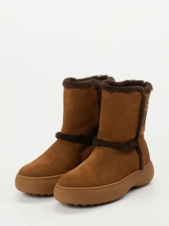 Damen Tod's – Winterboots aus Veloursleder kastanien