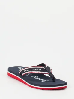 Damen Tommy Hilfiger – Zehentrenner aus Textil Dunkel