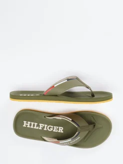 Herren Tommy Hilfiger – Zehentrenner aus Textil in Oliv