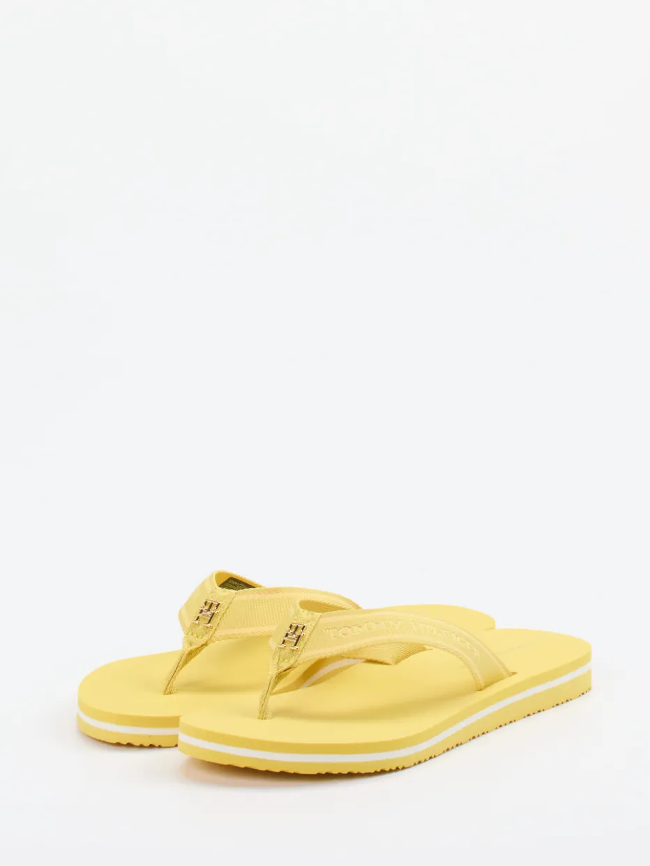 Damen Tommy Hilfiger – Zehentrenner aus Textil in Pastell