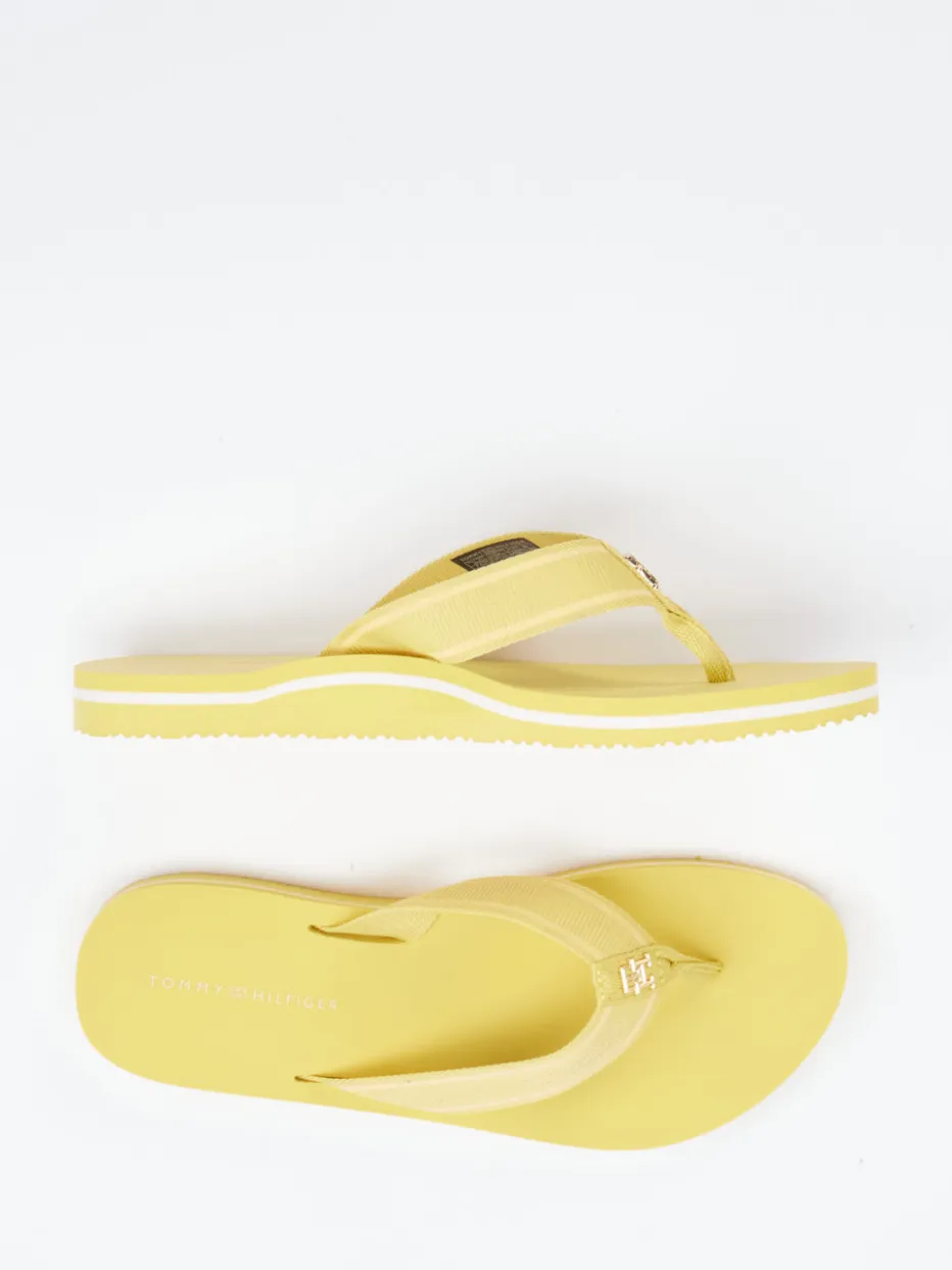 Damen Tommy Hilfiger – Zehentrenner aus Textil in Pastell